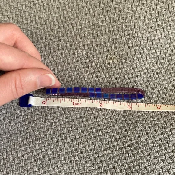 Vibrant Handmade Purple and Blue Tila Beaded Bracelet - Picture 9 of 10